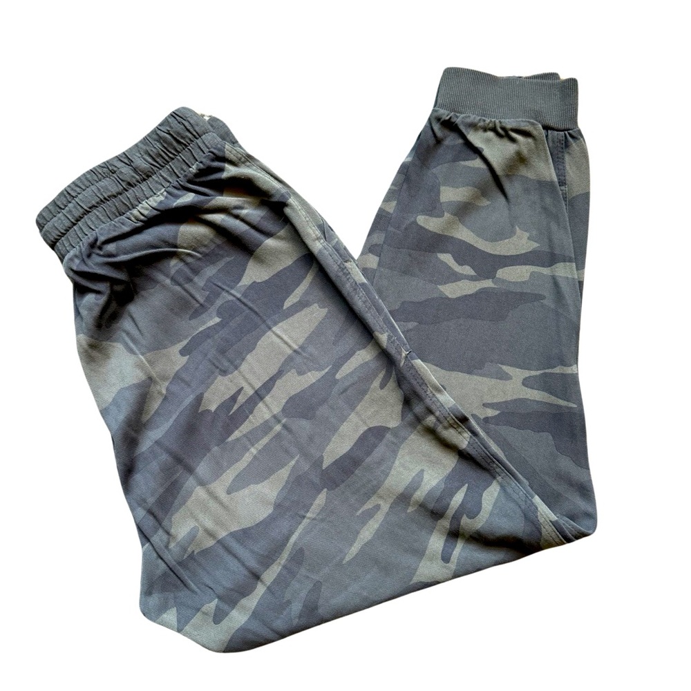 Splendid Womens Pants sz M Green Camo Soft Comfy Pull On Joggers